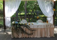 Оформление стола жениха и невесты