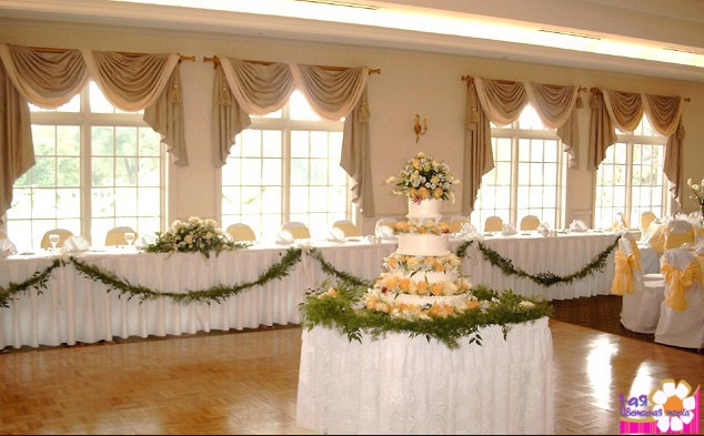 Классическое оформление свадебного зала