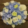 Букет невесты из голубой гортензии с белыми каллами - Доставка цветов в Екатеринбурге