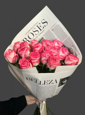 Букет из 15 пионовидных роз - Доставка цветов в Екатеринбурге