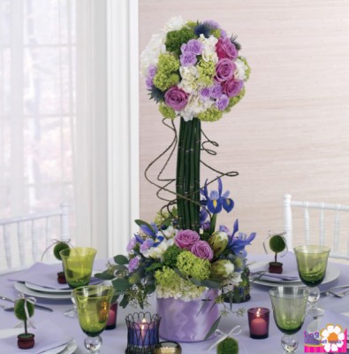 Цветочная композиция   для оформления столов в виде дерева - Доставка цветов в Екатеринбурге