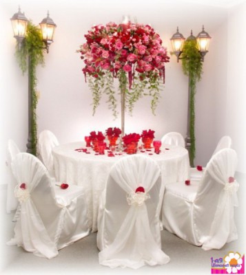 Украшение свадебных столов в красной цветовой гамме - Доставка цветов в Екатеринбурге