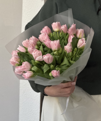 25 нежно розовых тюльпанов  - Доставка цветов в Екатеринбурге