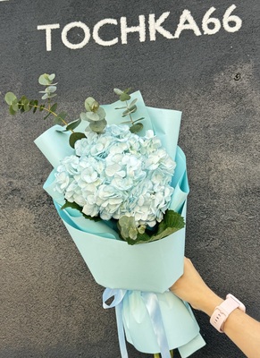 Комплимент с голубой гортензией  - Доставка цветов в Екатеринбурге